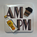 AM PM Embellished Magnets ~ Set of 4