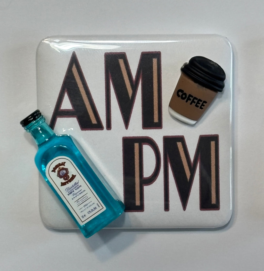 AM PM Magnets Set of 4 (D) ~ Embellished