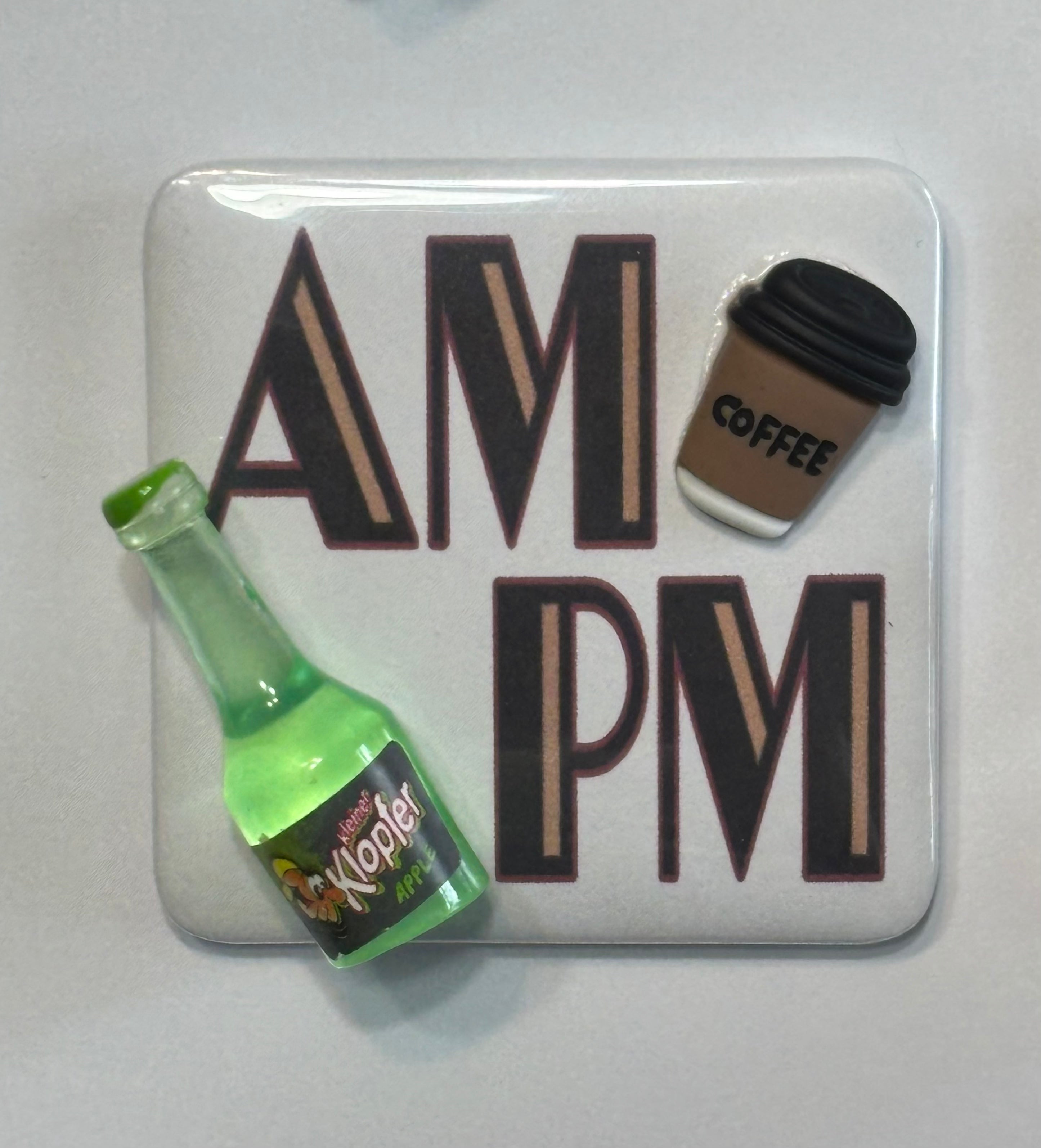 AM PM Magnets Set of 4 (D) ~ Embellished