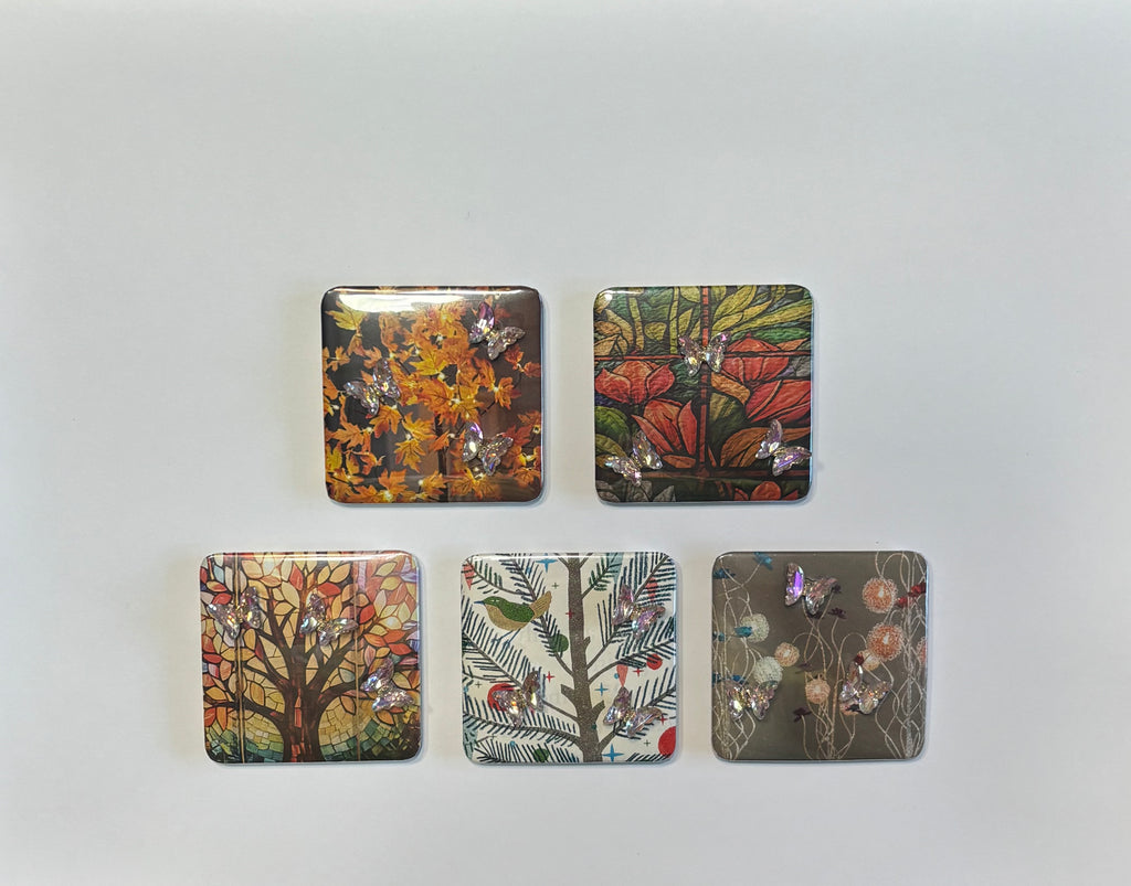 5 Butterfly Charmed Magnets