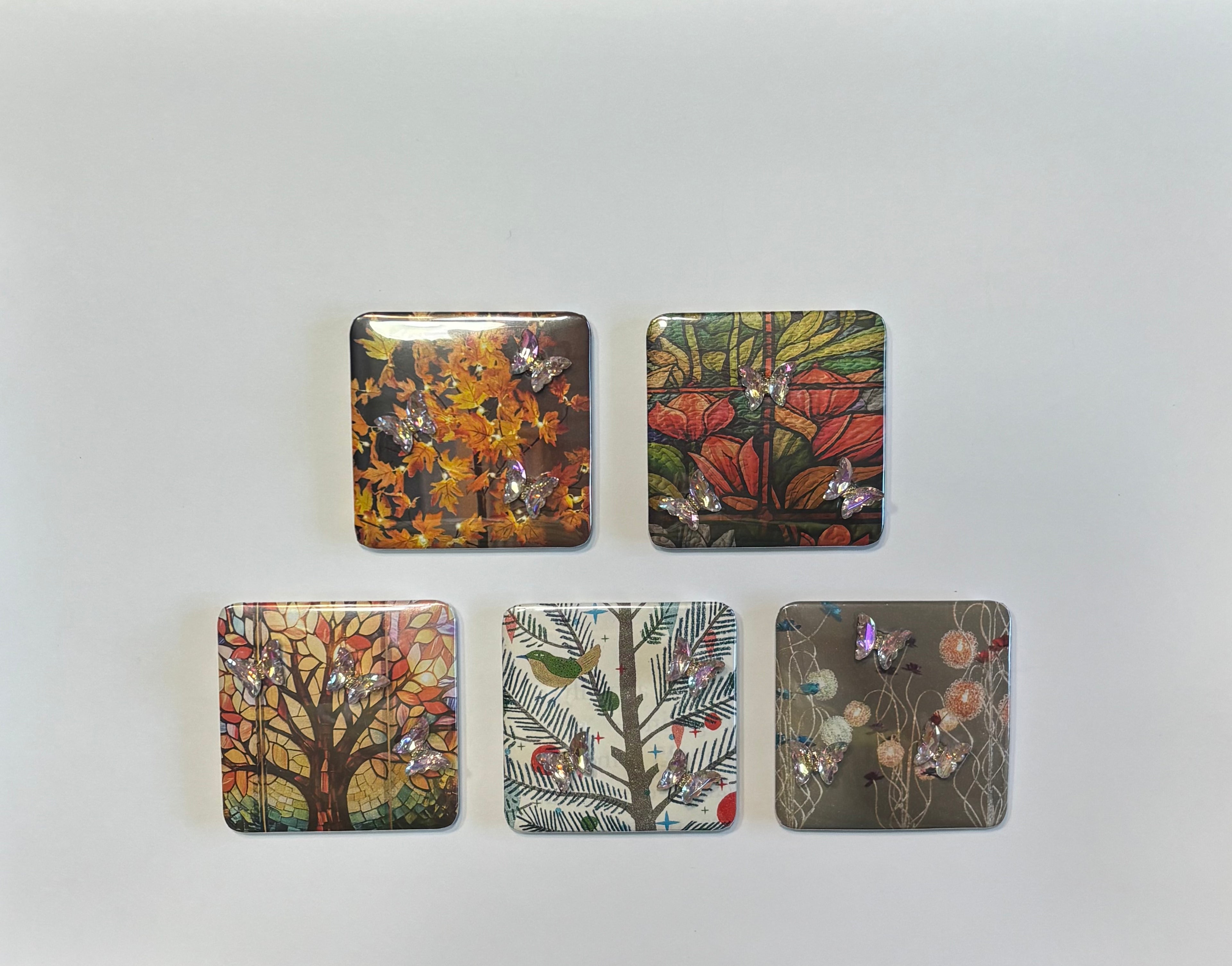 5 Butterfly Charmed Magnets