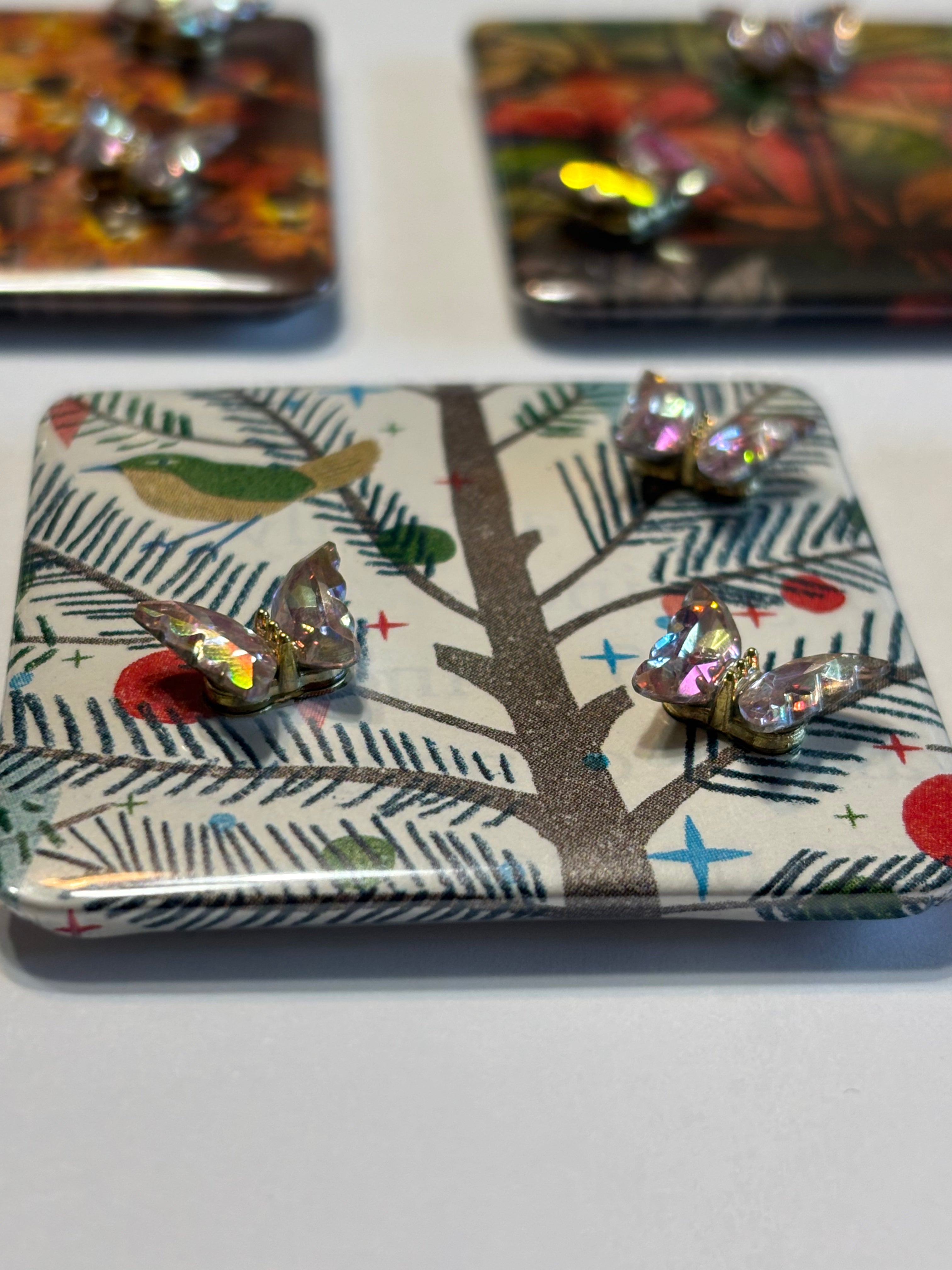 5 Butterfly Charmed Magnets